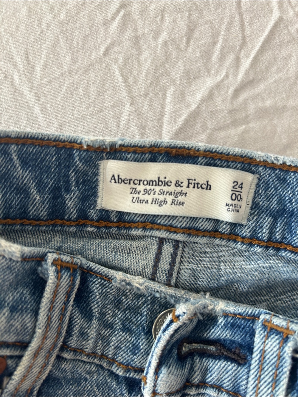 Abercrombie & Fitch Light Blue Straight-Leg Jeans - Picture 2 of 3